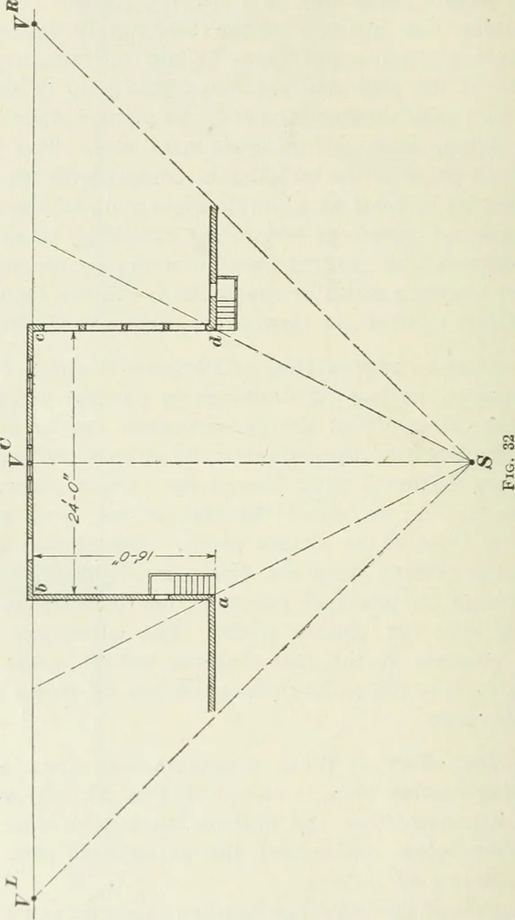 An illustration from Geometrical drawing, projection drawing, freehand and ornamental drawing, wash work and brush drawing, elementary perspective drawing, architectural drawing, 1921, leaf 331