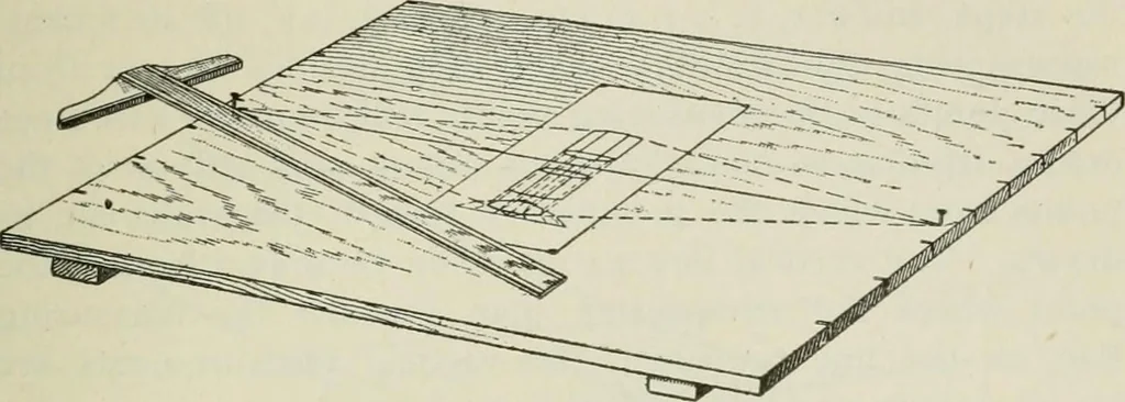 An illustration from Geometrical drawing, projection drawing, freehand and ornamental drawing, wash work and brush drawing, elementary perspective drawing, architectural drawing, 1921, leaf 354