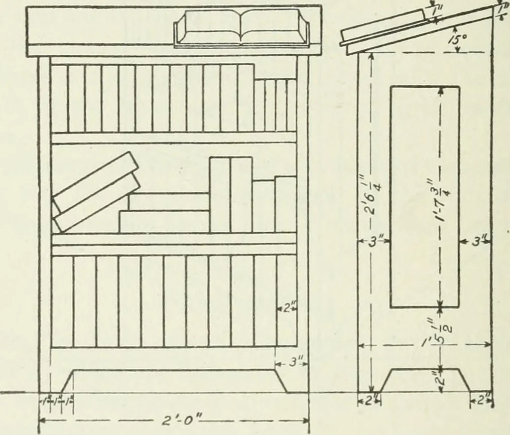 An illustration from Geometrical drawing, projection drawing, freehand and ornamental drawing, wash work and brush drawing, elementary perspective drawing, architectural drawing, 1921, leaf 357