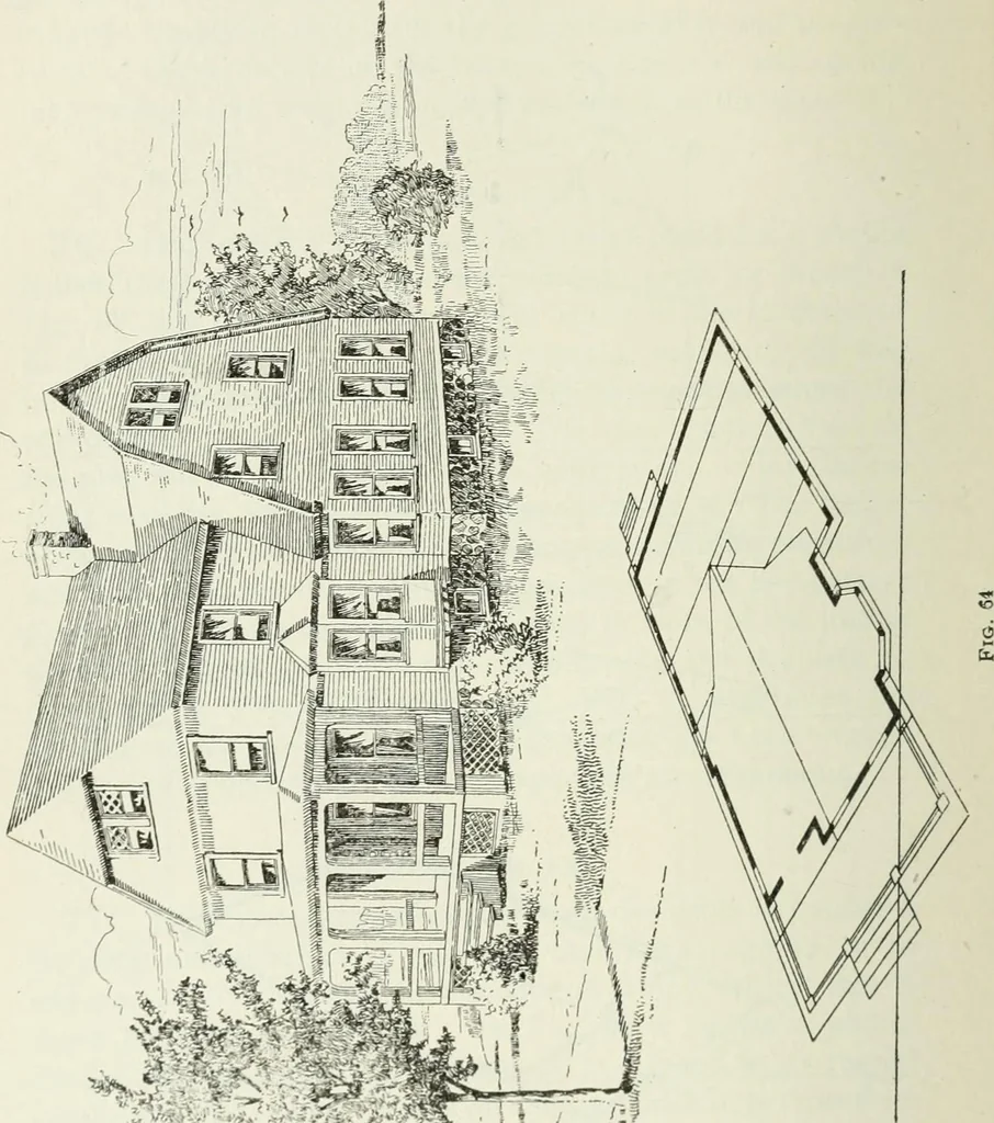 An illustration from Geometrical drawing, projection drawing, freehand and ornamental drawing, wash work and brush drawing, elementary perspective drawing, architectural drawing, 1921, leaf 373