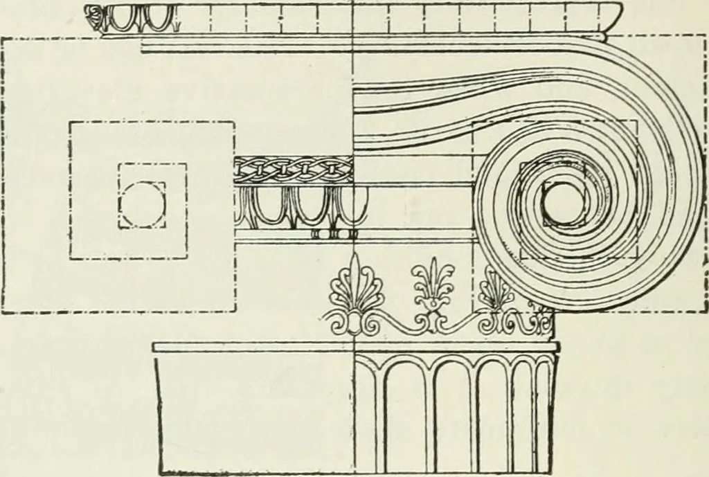 An illustration from Geometrical drawing, projection drawing, freehand and ornamental drawing, wash work and brush drawing, elementary perspective drawing, architectural drawing, 1921, leaf 379