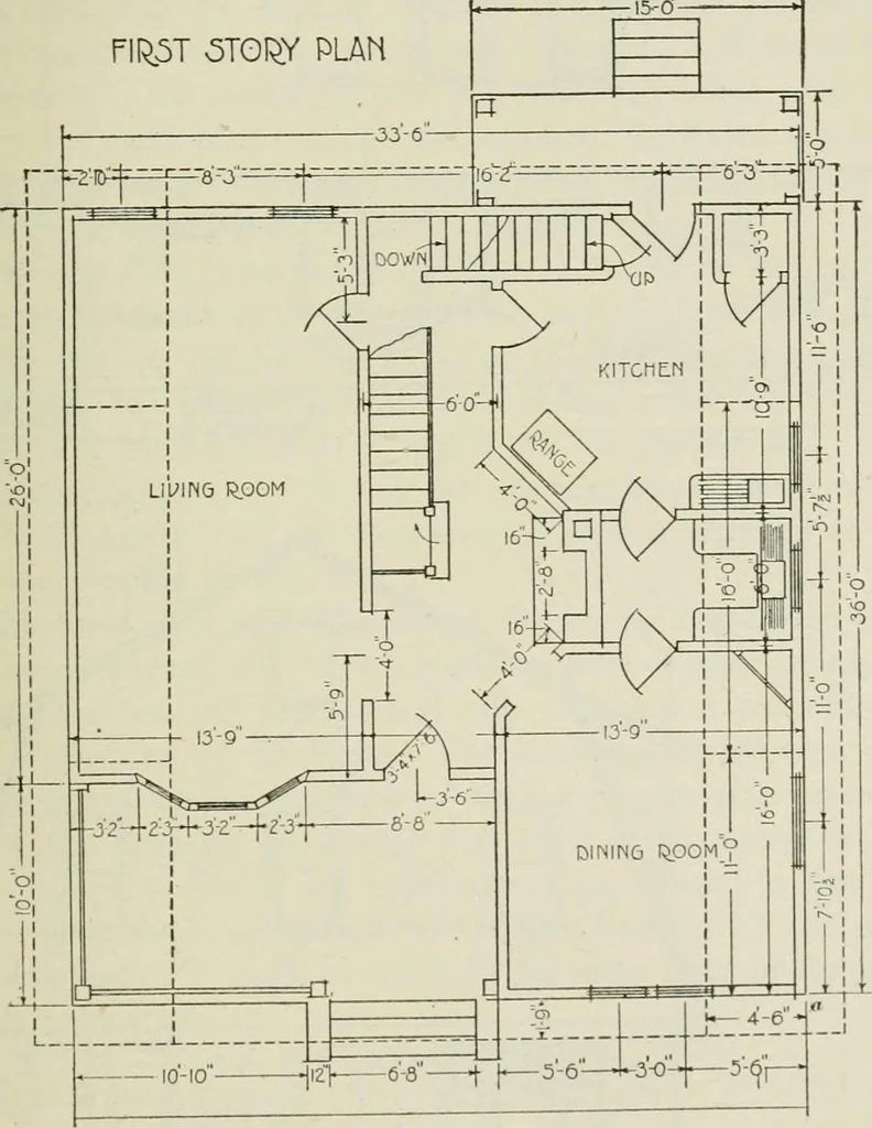 An illustration from Geometrical drawing, projection drawing, freehand and ornamental drawing, wash work and brush drawing, elementary perspective drawing, architectural drawing, 1921, leaf 394