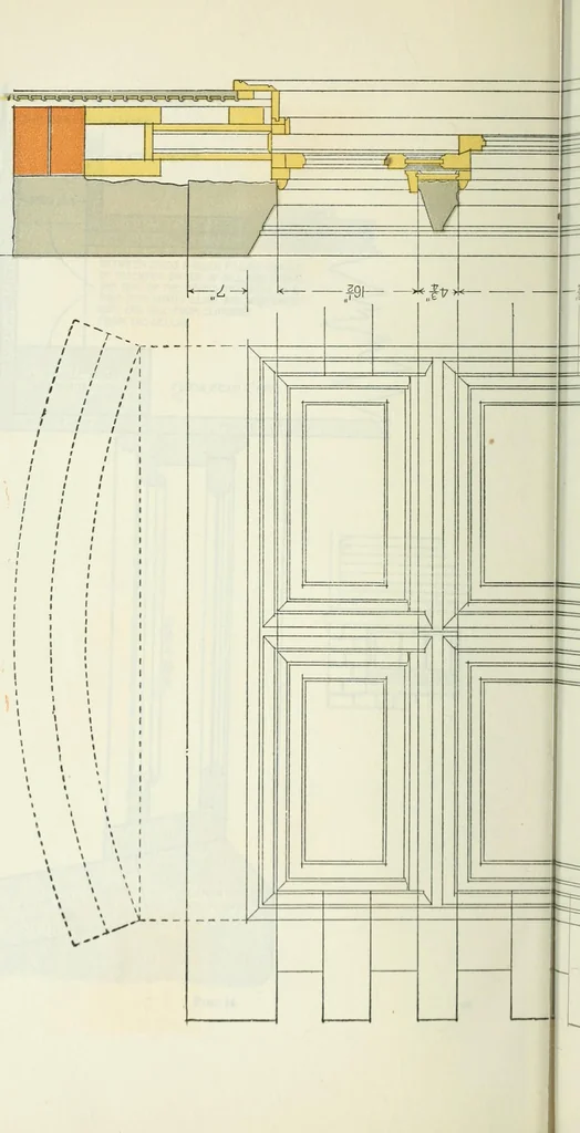 An illustration from Geometrical drawing, projection drawing, freehand and ornamental drawing, wash work and brush drawing, elementary perspective drawing, architectural drawing, 1921, leaf 459