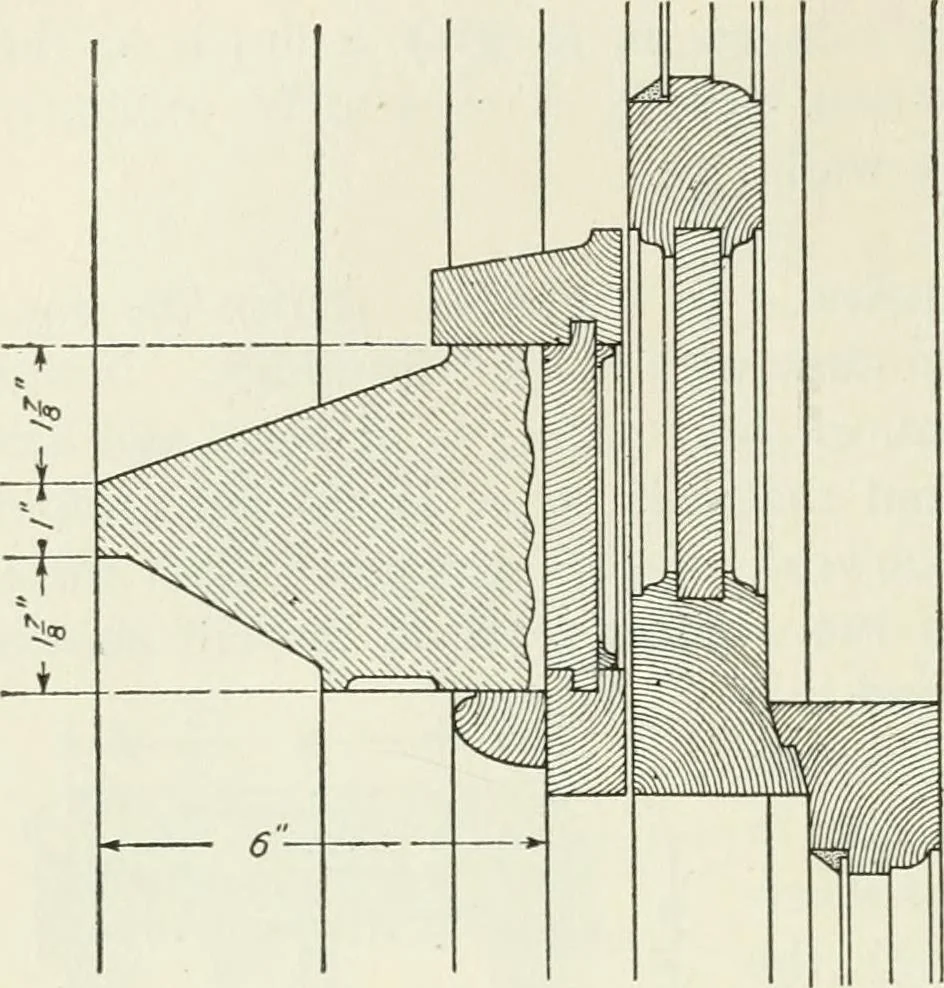 An illustration from Geometrical drawing, projection drawing, freehand and ornamental drawing, wash work and brush drawing, elementary perspective drawing, architectural drawing, 1921, leaf 463