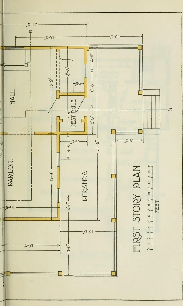 An illustration from Geometrical drawing, projection drawing, freehand and ornamental drawing, wash work and brush drawing, elementary perspective drawing, architectural drawing, 1921, leaf 472