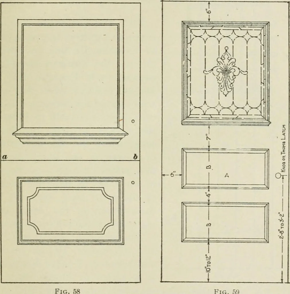 An illustration from Geometrical drawing, projection drawing, freehand and ornamental drawing, wash work and brush drawing, elementary perspective drawing, architectural drawing, 1921, leaf 540