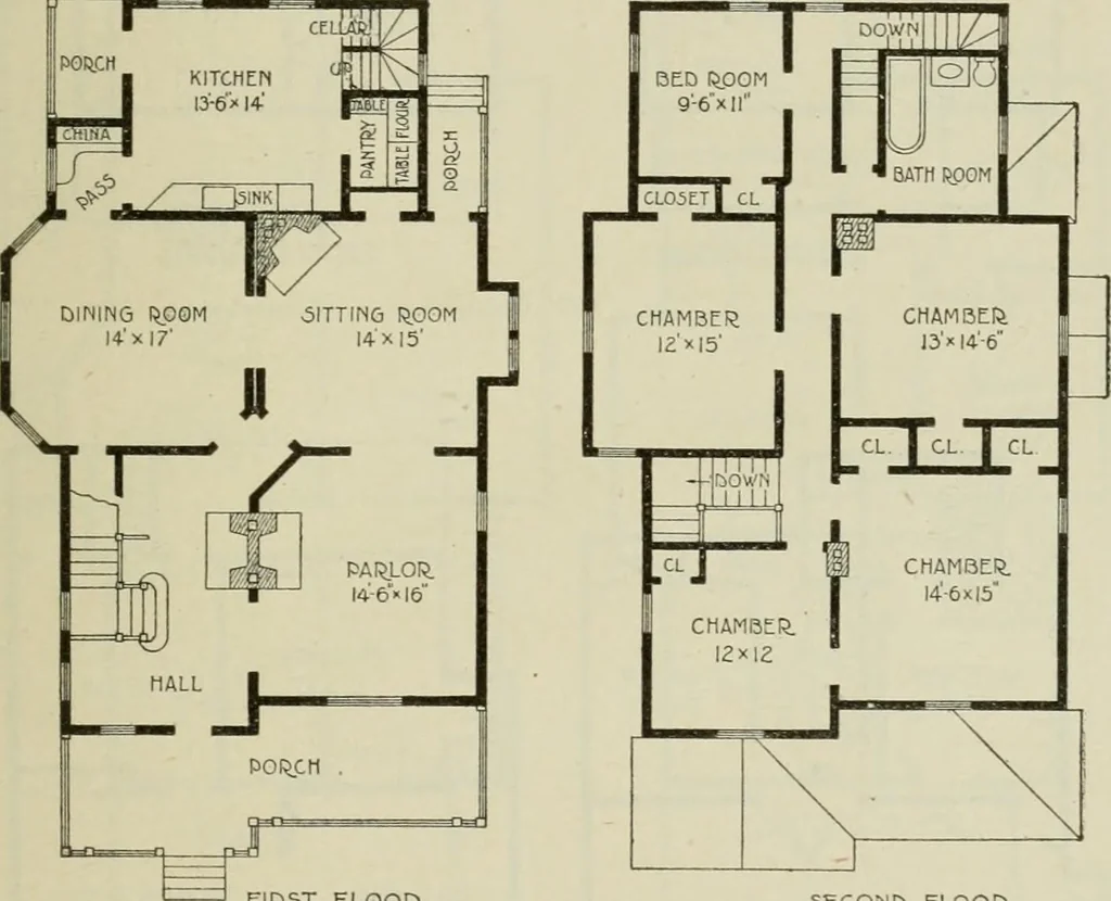 An illustration from Geometrical drawing, projection drawing, freehand and ornamental drawing, wash work and brush drawing, elementary perspective drawing, architectural drawing, 1921, leaf 568
