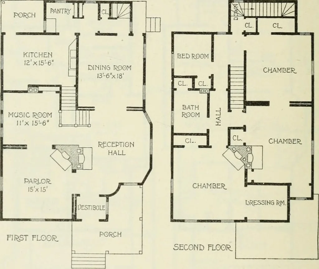 An illustration from Geometrical drawing, projection drawing, freehand and ornamental drawing, wash work and brush drawing, elementary perspective drawing, architectural drawing, 1921, leaf 571