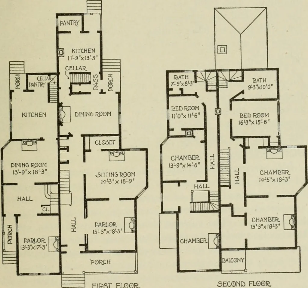 An illustration from Geometrical drawing, projection drawing, freehand and ornamental drawing, wash work and brush drawing, elementary perspective drawing, architectural drawing, 1921, leaf 572