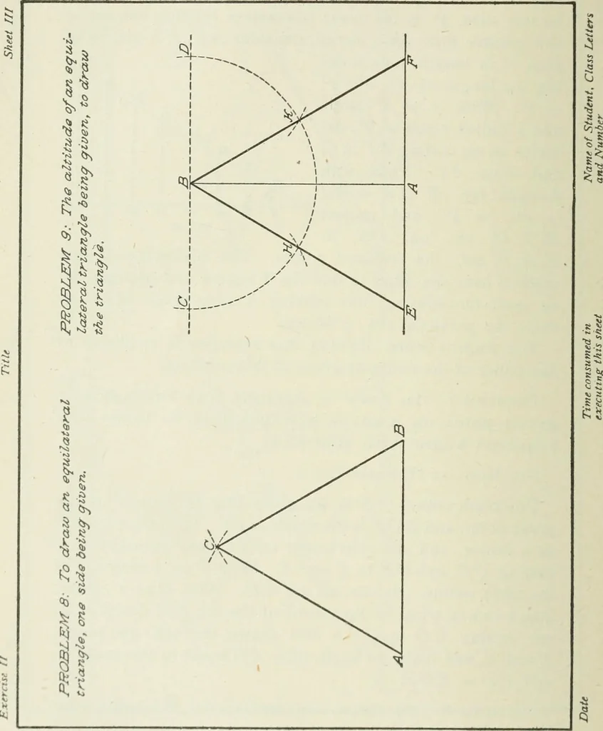 An illustration from Geometrical drawing, projection drawing, freehand and ornamental drawing, wash work and brush drawing, elementary perspective drawing, architectural drawing, 1921, leaf 59