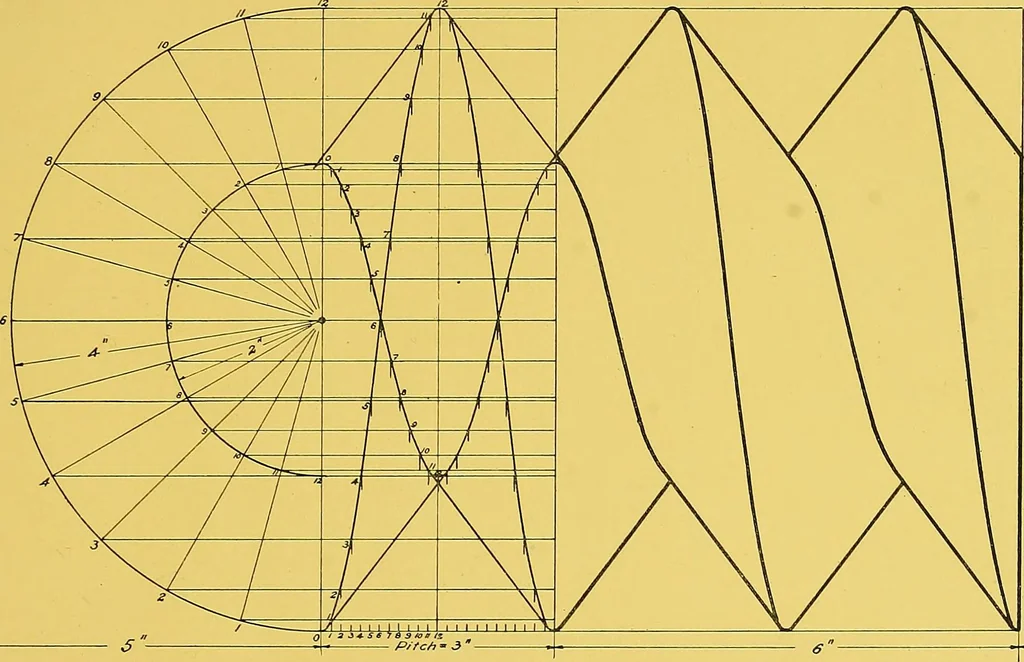 An illustration from Geometrical drawing; a collection of plates for practical use in elementary mechanical drawing, 1915, leaf 107