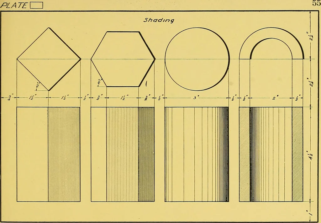 An illustration from Geometrical drawing; a collection of plates for practical use in elementary mechanical drawing, 1915, leaf 123