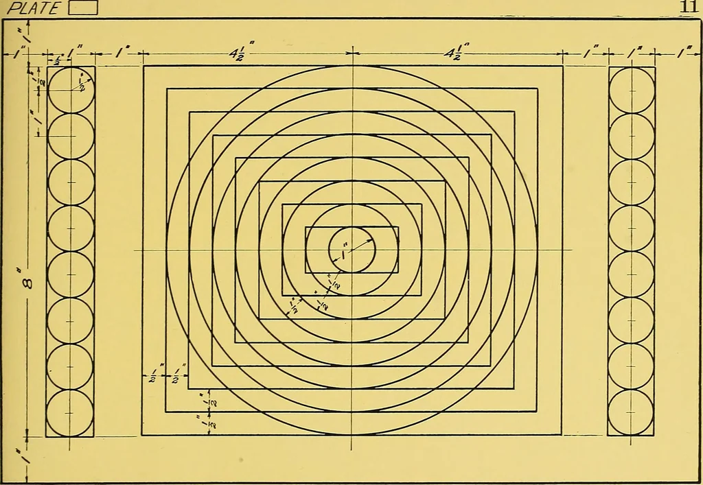 An illustration from Geometrical drawing; a collection of plates for practical use in elementary mechanical drawing, 1915, leaf 35