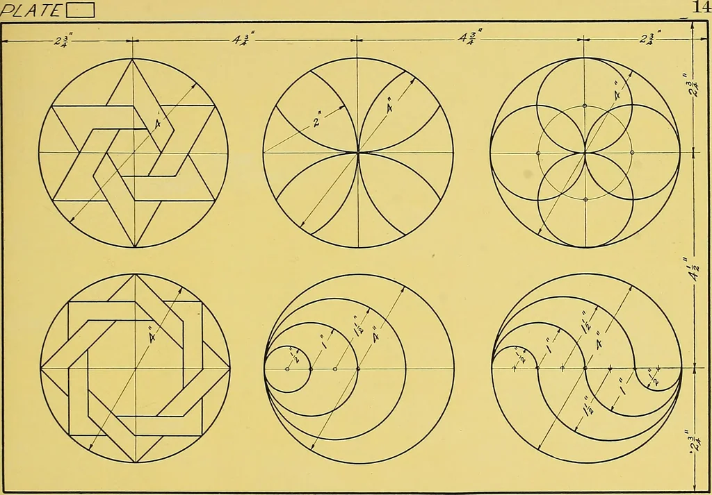 An illustration from Geometrical drawing; a collection of plates for practical use in elementary mechanical drawing, 1915, leaf 41