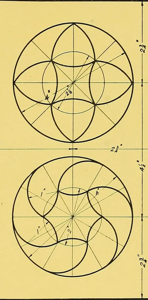 An illustration from Geometrical drawing; a collection of plates for practical use in elementary mechanical drawing, 1915, leaf 43