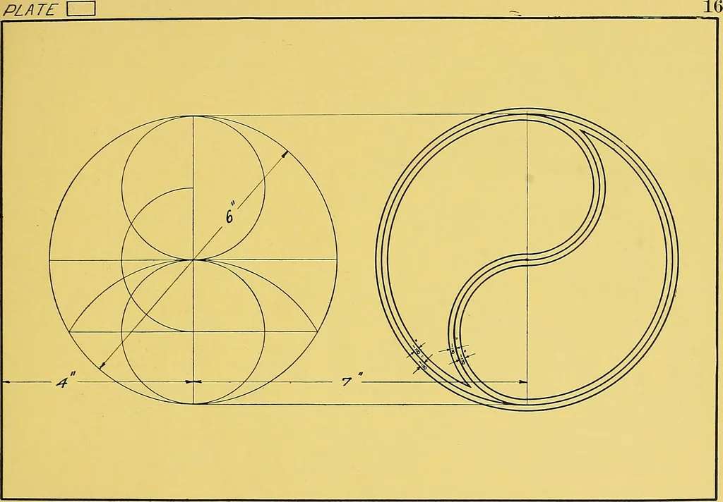 An illustration from Geometrical drawing; a collection of plates for practical use in elementary mechanical drawing, 1915, leaf 45