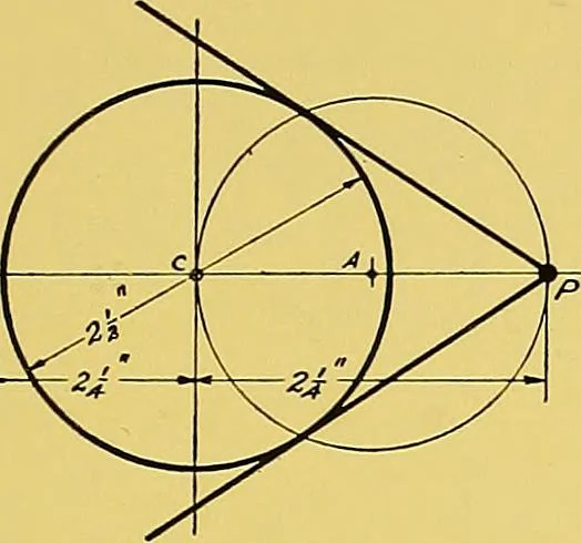 An illustration from Geometrical drawing; a collection of plates for practical use in elementary mechanical drawing, 1915, leaf 55