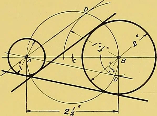 An illustration from Geometrical drawing; a collection of plates for practical use in elementary mechanical drawing, 1915, leaf 55