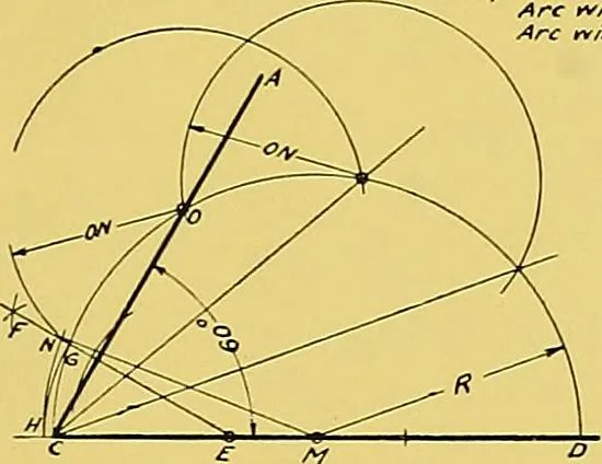 An illustration from Geometrical drawing; a collection of plates for practical use in elementary mechanical drawing, 1915, leaf 59
