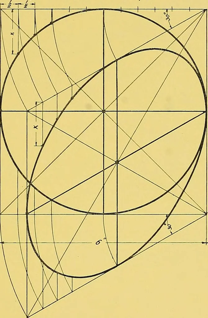 An illustration from Geometrical drawing; a collection of plates for practical use in elementary mechanical drawing, 1915, leaf 89