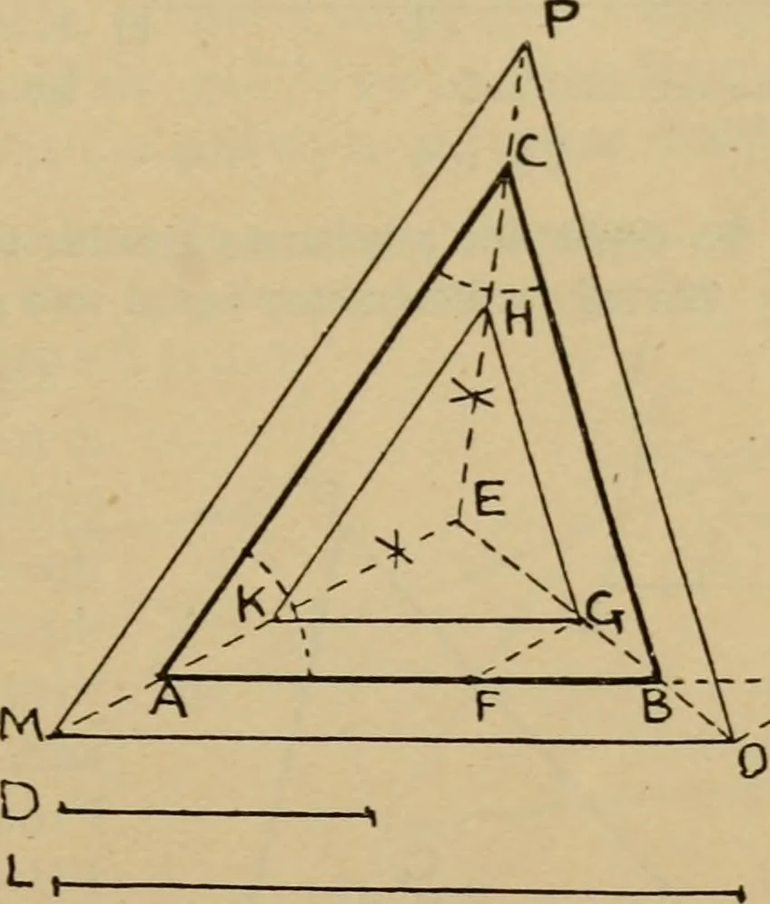 An illustration from Geometrical drawing and design, 1913, leaf 115