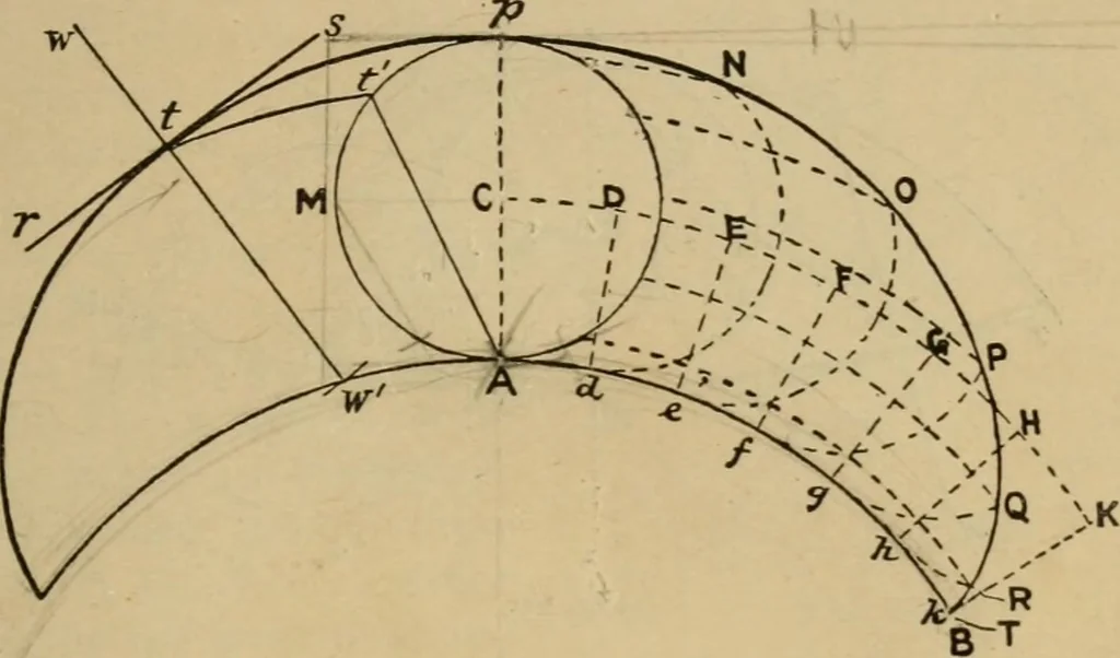 An illustration from Geometrical drawing and design, 1913, leaf 133