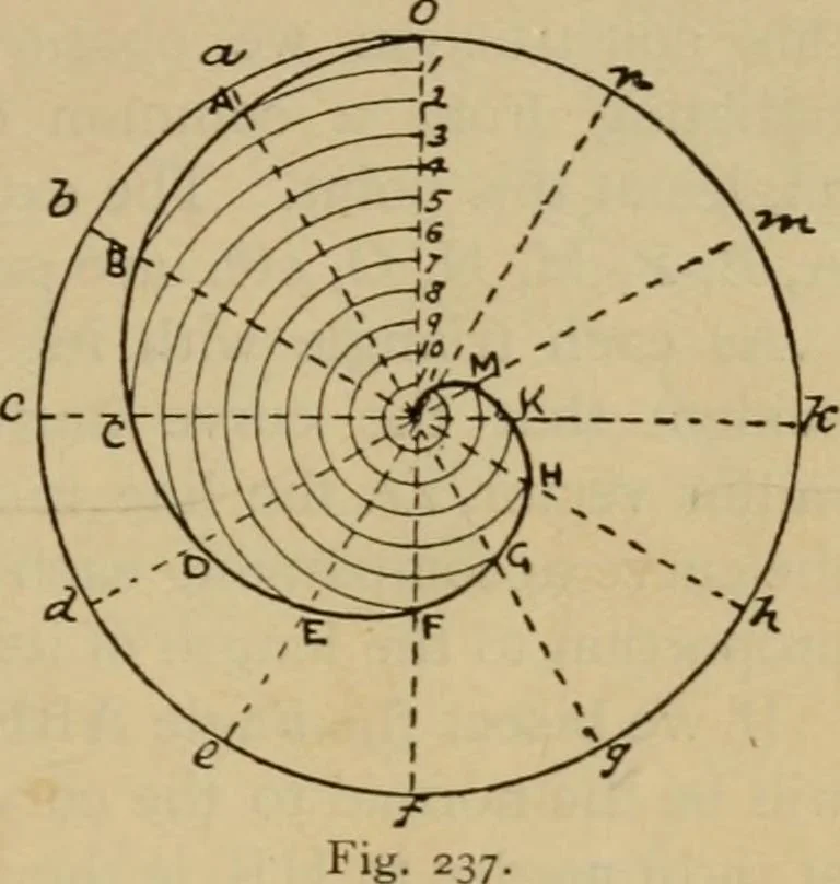 An illustration from Geometrical drawing and design, 1913, leaf 135