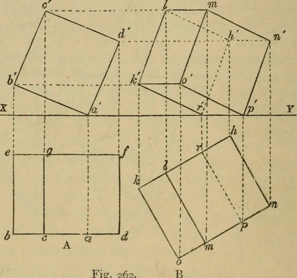 An illustration from Geometrical drawing and design, 1913, leaf 158