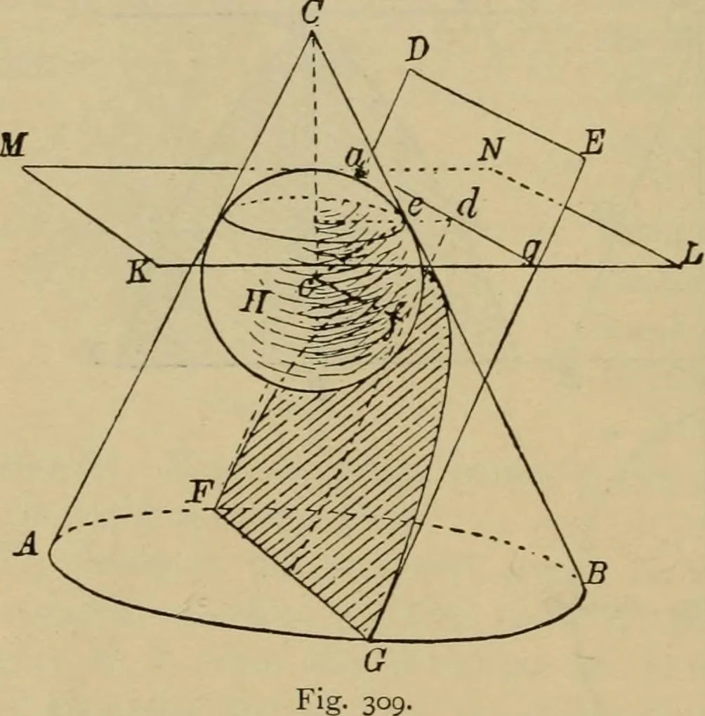 An illustration from Geometrical drawing and design, 1913, leaf 192
