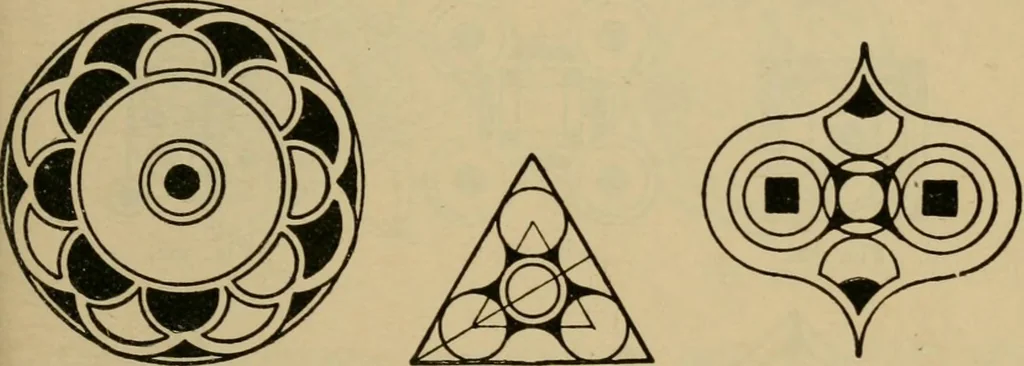An illustration from Geometrical drawing and design, 1913, leaf 207