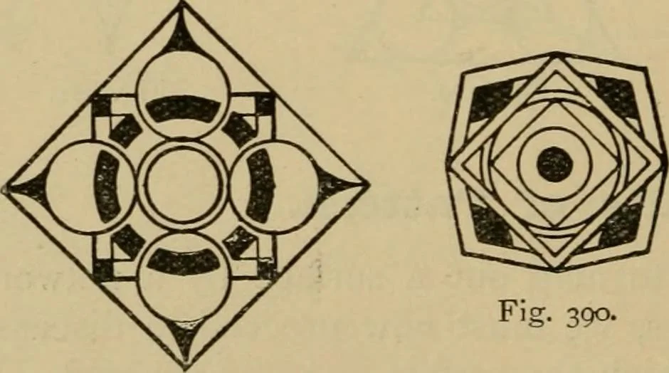 An illustration from Geometrical drawing and design, 1913, leaf 208