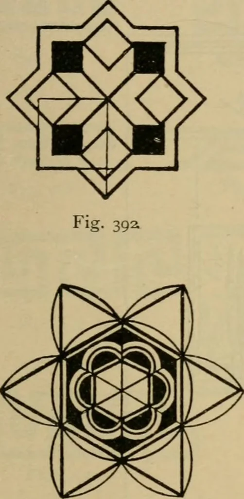 An illustration from Geometrical drawing and design, 1913, leaf 209