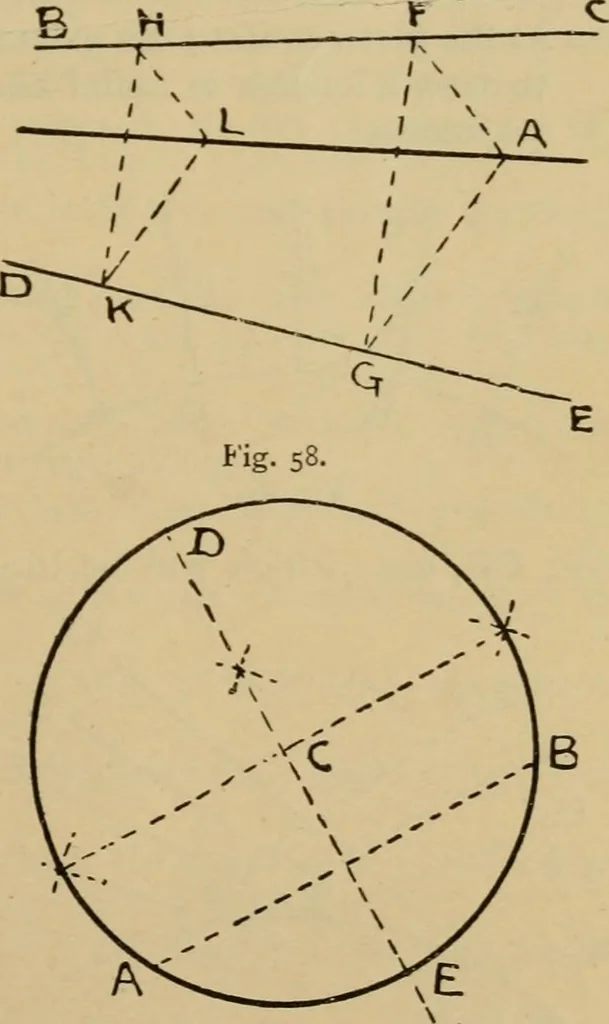 An illustration from Geometrical drawing and design, 1913, leaf 39