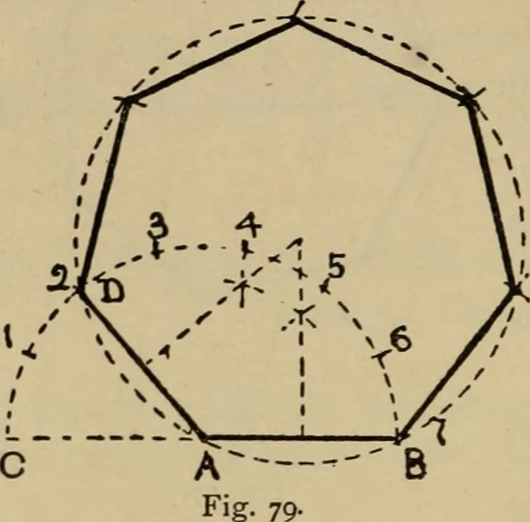 An illustration from Geometrical drawing and design, 1913, leaf 48