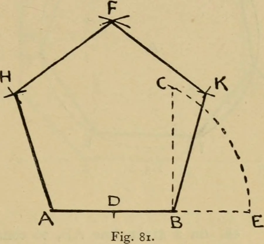 An illustration from Geometrical drawing and design, 1913, leaf 49