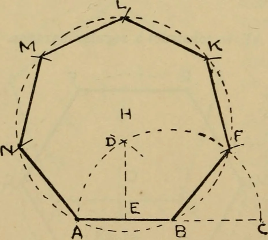 An illustration from Geometrical drawing and design, 1913, leaf 50