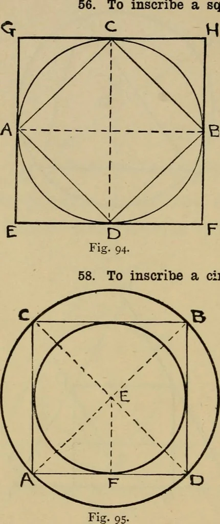 An illustration from Geometrical drawing and design, 1913, leaf 56