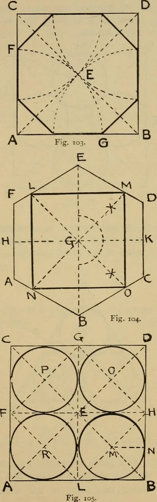 An illustration from Geometrical drawing and design, 1913, leaf 59