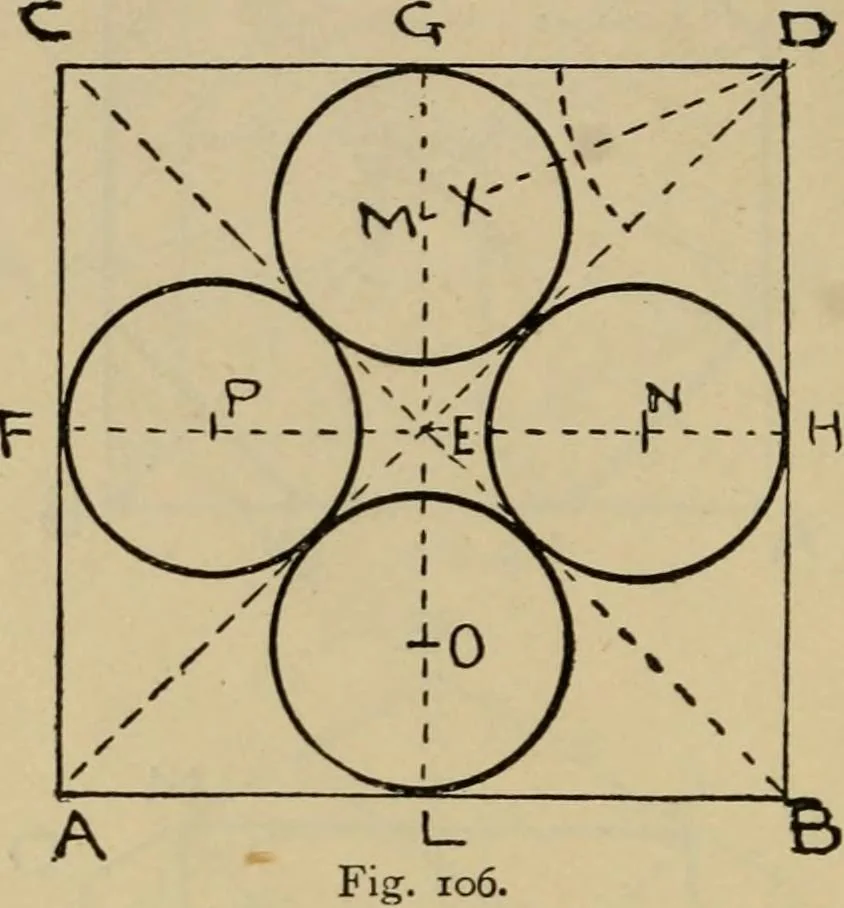 An illustration from Geometrical drawing and design, 1913, leaf 60
