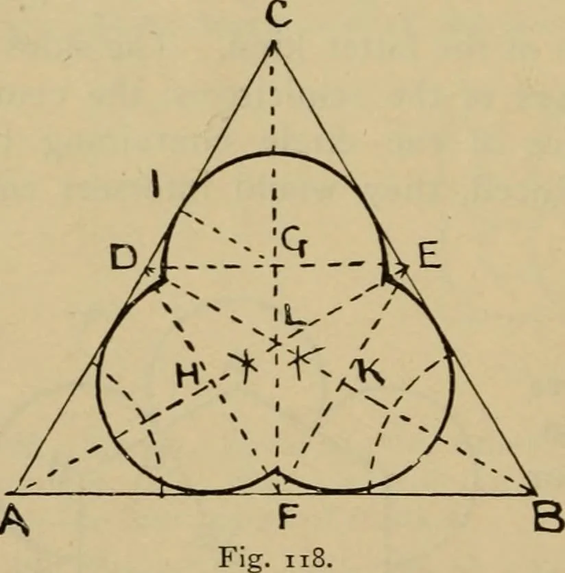 An illustration from Geometrical drawing and design, 1913, leaf 68