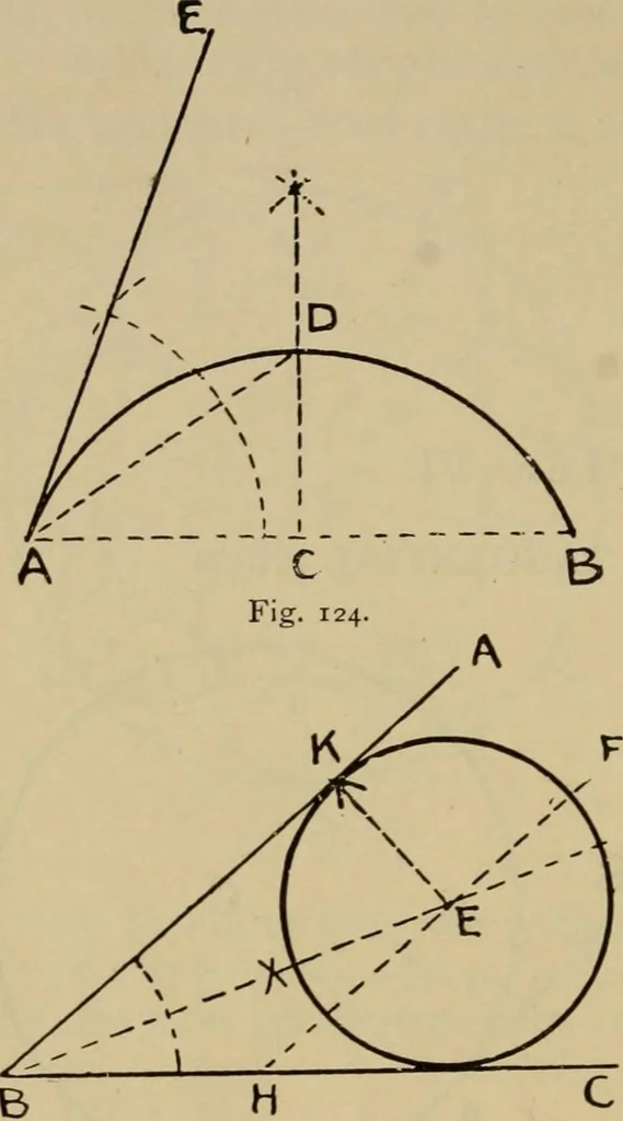 An illustration from Geometrical drawing and design, 1913, leaf 72