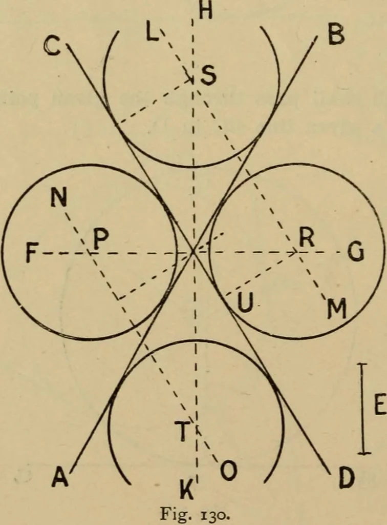 An illustration from Geometrical drawing and design, 1913, leaf 74