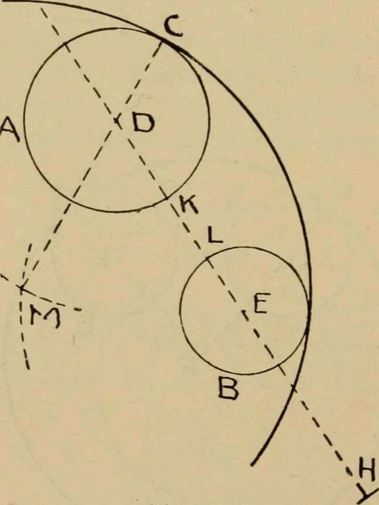 An illustration from Geometrical drawing and design, 1913, leaf 80