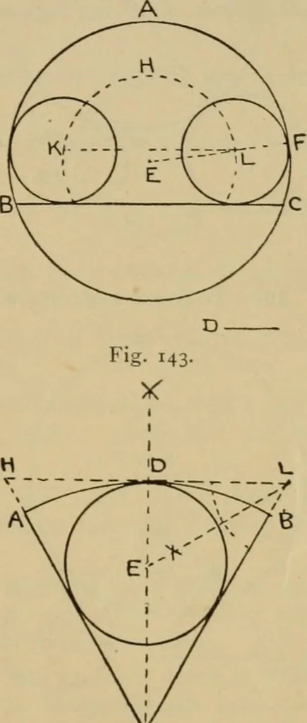 An illustration from Geometrical drawing and design, 1913, leaf 81