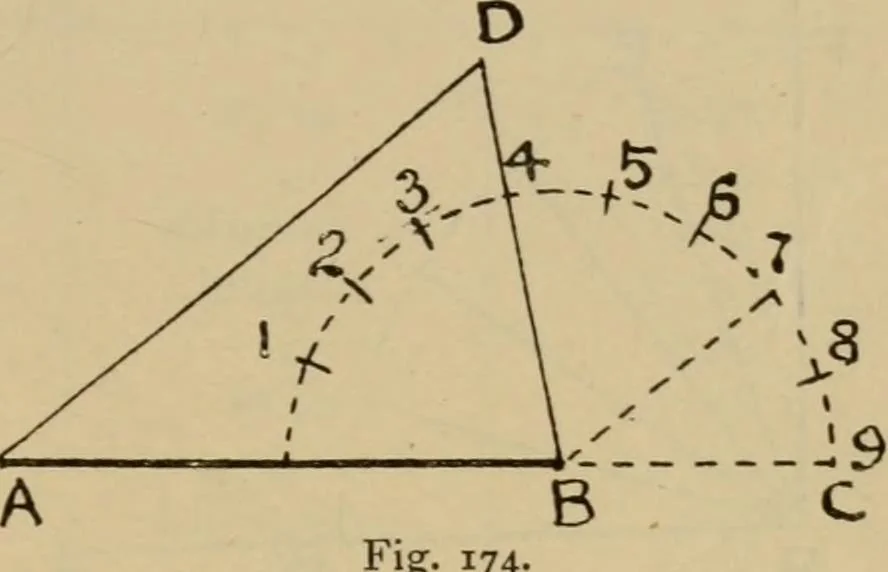 An illustration from Geometrical drawing and design, 1913, leaf 91