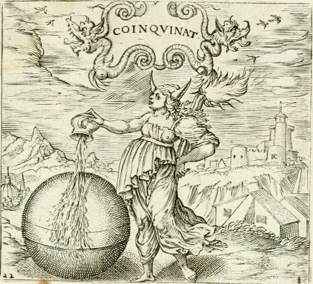 An illustration from Georgiae Montaneae, nobilis Gallae, Emblematvm Christianorvm centvria : cum eorundem Latina interpretatione = Cent emblemes chrestiens, 1584, leaf 106