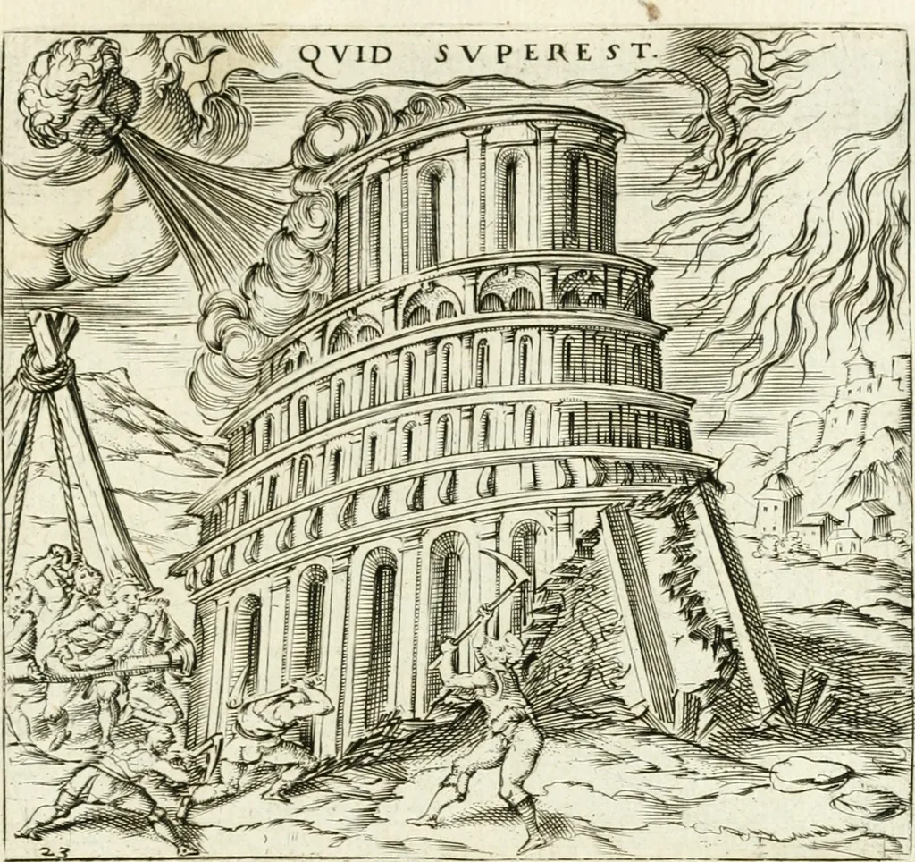 An illustration from Georgiae Montaneae, nobilis Gallae, Emblematvm Christianorvm centvria : cum eorundem Latina interpretatione = Cent emblemes chrestiens, 1584, leaf 110