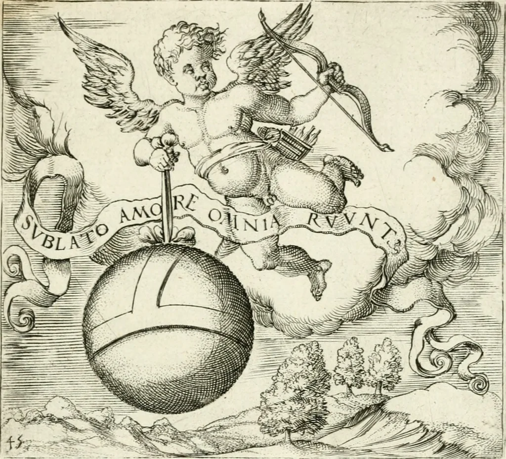 An illustration from Georgiae Montaneae, nobilis Gallae, Emblematvm Christianorvm centvria : cum eorundem Latina interpretatione = Cent emblemes chrestiens, 1584, leaf 198