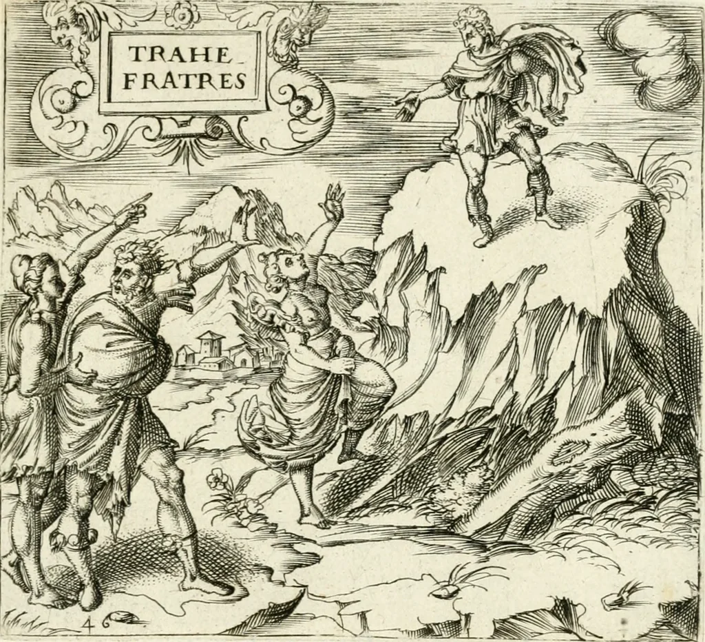An illustration from Georgiae Montaneae, nobilis Gallae, Emblematvm Christianorvm centvria : cum eorundem Latina interpretatione = Cent emblemes chrestiens, 1584, leaf 202