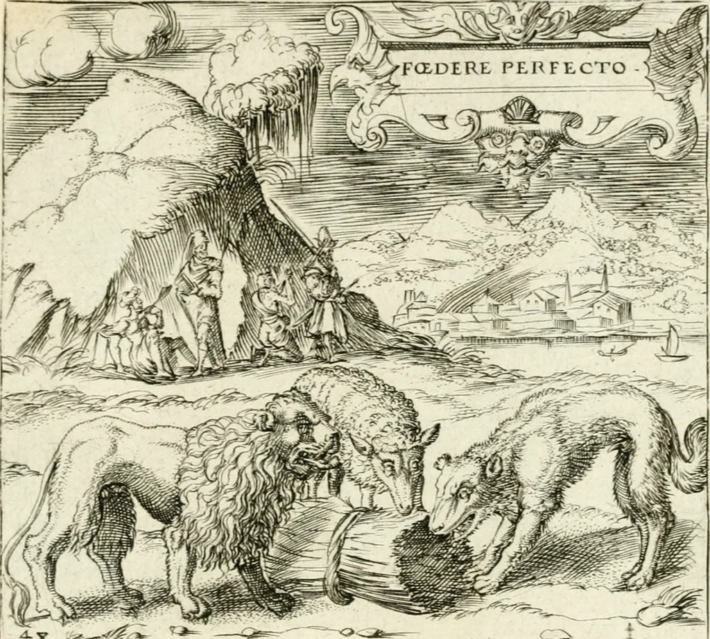 An illustration from Georgiae Montaneae, nobilis Gallae, Emblematvm Christianorvm centvria : cum eorundem Latina interpretatione = Cent emblemes chrestiens, 1584, leaf 210